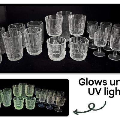 Vintage Paneled Grape Motif Glassware