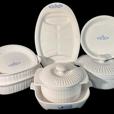 Corningware & Farberware White Baking Dishes & Serving Plates