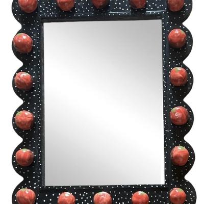 Kitsch Hand-Painted Tomato Mirror 