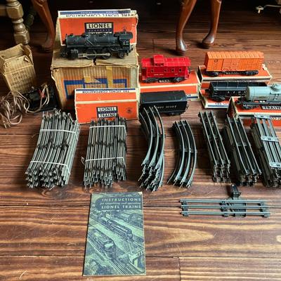 Lionel Train Cars, Transformer, and Track