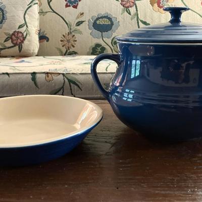 Le Creuset Cobalt Blue Casserole Pot and Pie Plate