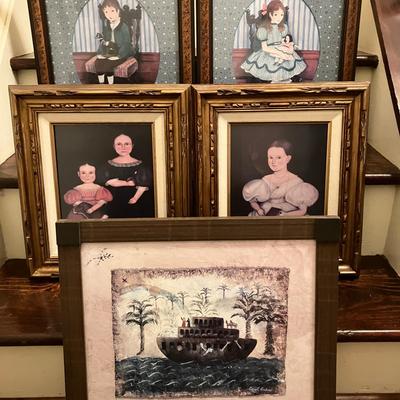 Carol J. Endres Lithograph with COA, Vintage Ethan Allen Wall Art, and Norma Schneeman Folk Art