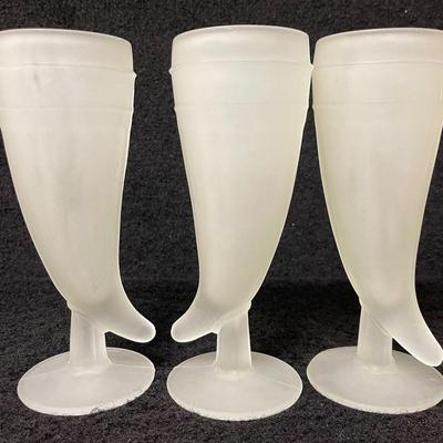 “Indiana Glass” Frosted Horn Pilsners