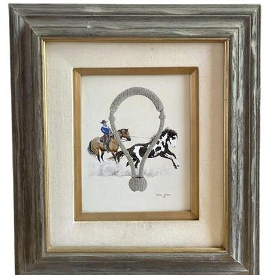 Cowboy Roping a Horse Artwork by Dyrk Godby
