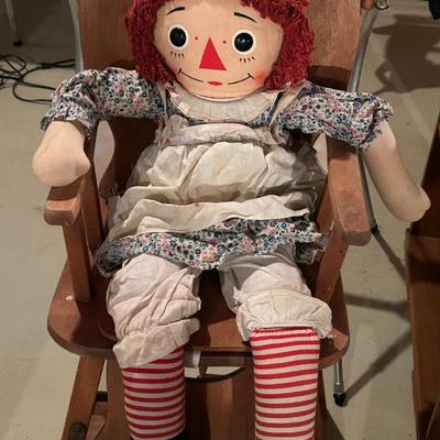Original 32" Knickerbocker Raggedy Ann Doll 