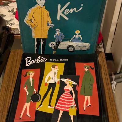1962 Ken Doll Ponytail Carrying Case and 1961 Barbie Doll Ponytail Carrying Case 