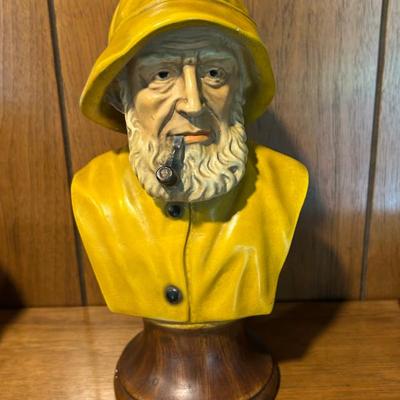 Vintage Chalkware Fisherman Bust 