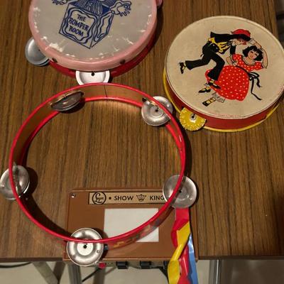 Vintage Tambourines from the 1950's - Romper Room and Kirchof 
