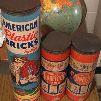 American Plastic Bricks by Elgo and Tinker Toy Sets 