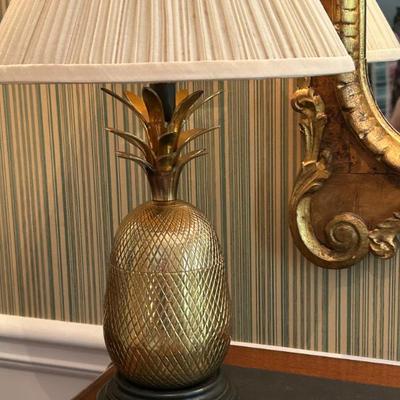 Vintage Brass Pineapple Table Lamp 