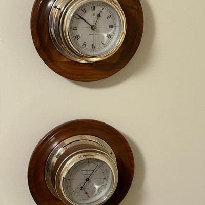 Vintage Barometer and Clock 