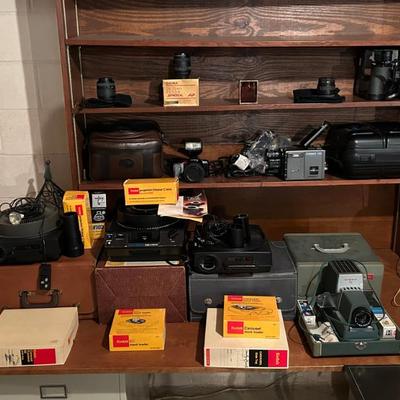 Vintage Media Equipment - Cameras, Film Viewers, Movie Cameras, Projector Screens, Slide Trays and much more! 