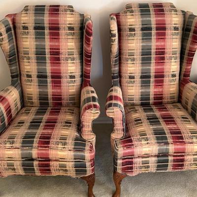 Pair of Matching Wingback Arm Chairs
