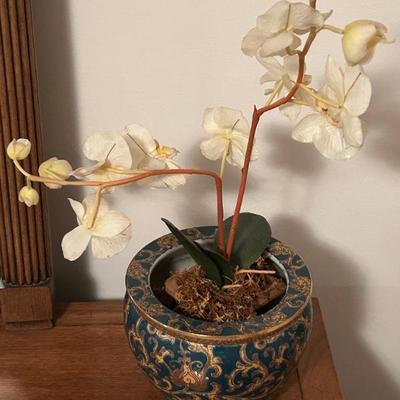 Artificial Orchid Plant in Stylish Planter 