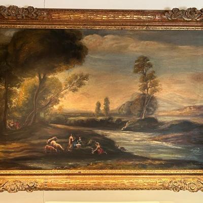 Large Original Signed Artwork in Gold Frame 