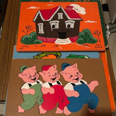 Multiple Wooden Tray Puzzles from the 1950's and 1960's 