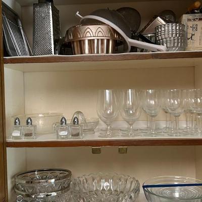 Assorted Glassware, Serving Pieces and Cookware 
