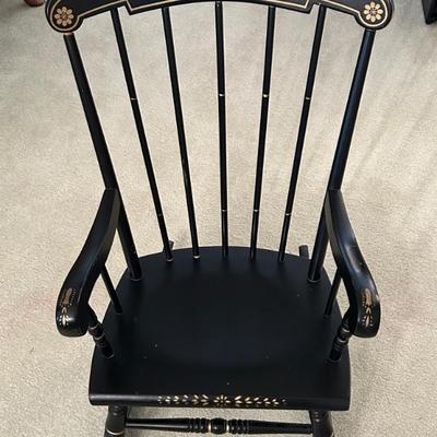 Vintage Childs Size Black Rocking Chair 