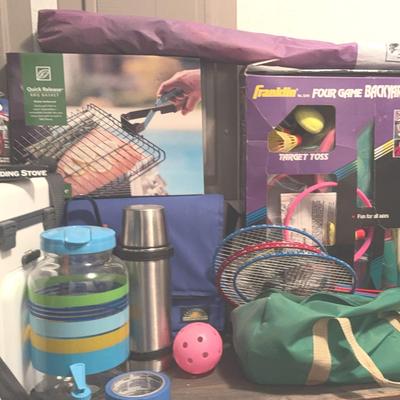 TwinBird Coolbox Cooler Picnic set 1980s Duet Pac Japan & Lawn Games  
