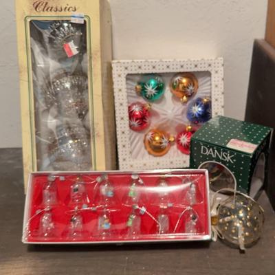 Clear Bells w/Figurines & Other Holiday Ornaments