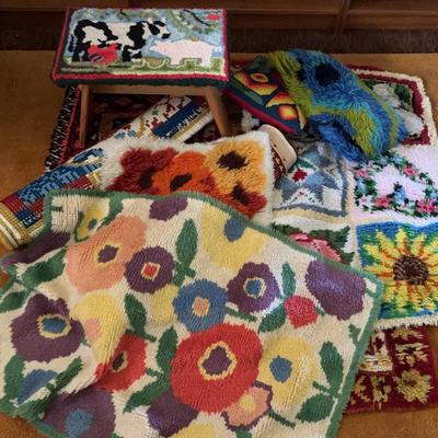 Mid Century Latch Hook Rugs and Others 