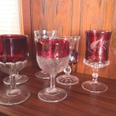 Collection of Cranberry Glass 