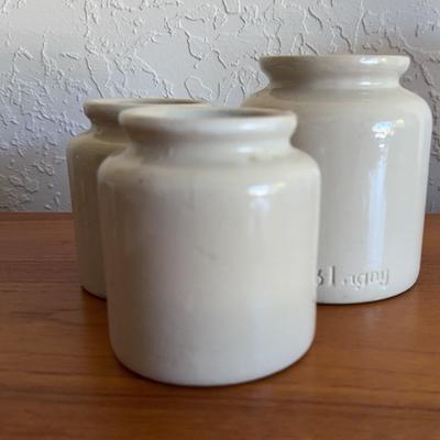 Stoneware Mustard Jars 
