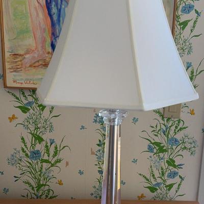 Heavy Glass Candlestick Lamp