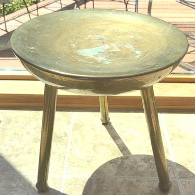 Brass Three Legged Stool