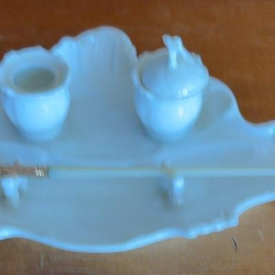 Limoges Porcelain Inkwell and Pen