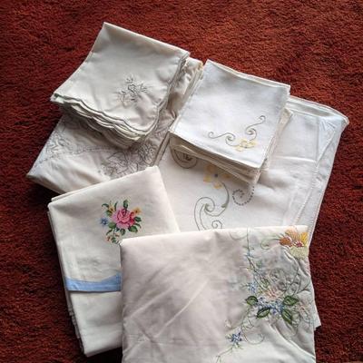 Embroidered Tablecloth, Napkins And Others