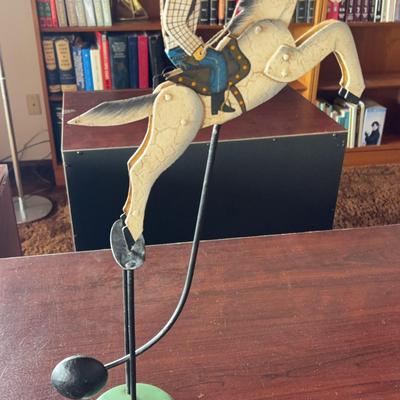 Vintage Metal Balance Toy-Cowboy on Horse 