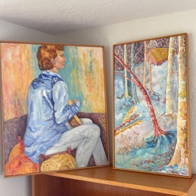 Original Art in Mid Century Frames 