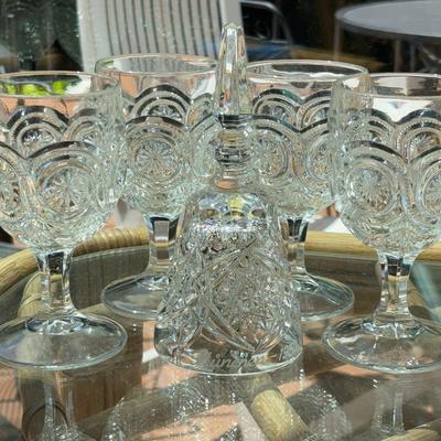 Bullseye Pattern Pedestal Goblets 