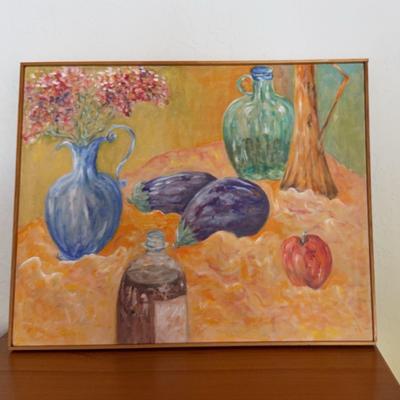 Still Life in Late Century Wood Frame