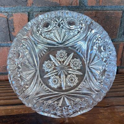 Cut Glass Bowl w/ Hearts 