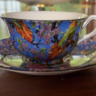 Crown Ducal Blue Chintz Tea Cup and Saucer- 1920s-1930s