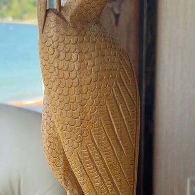 Wood Carved Crane/Heron