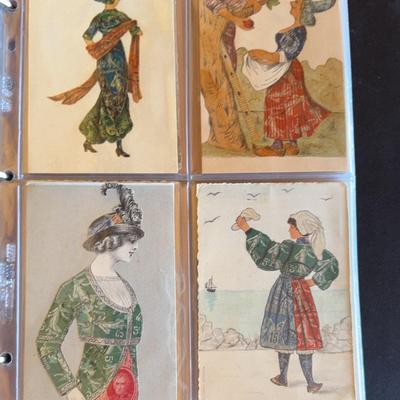 Collection of Antique Montage Postcards c1900's Artwork Composed by Old Postage Stamps #2