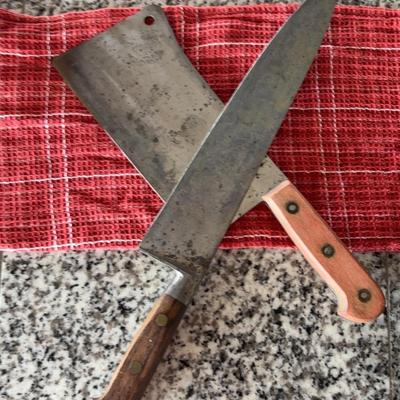 Vintage Cleaver & Chef's Knife