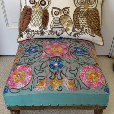 Boho Footstool and Pillow 