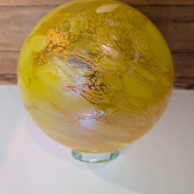 Yellow Blown Glass Signed By The Artist 