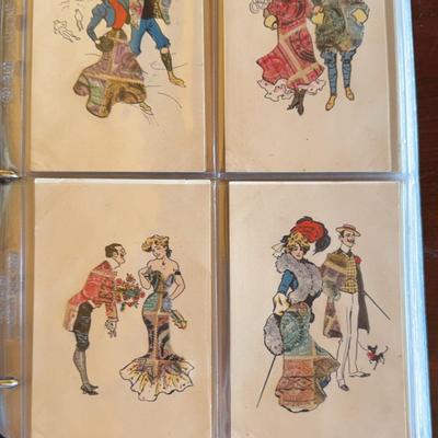 Collection of Antique Montage Postcards c1900's Artwork Composed by Old Postage Stamps #3