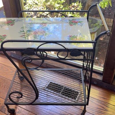 Floral Bar Cart 