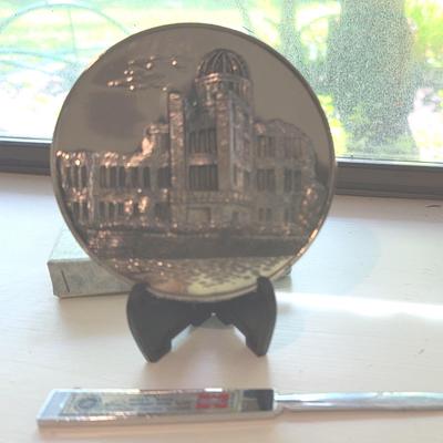 Monsanto Research Corp Letter Opener -1960's/A-Bomb Dome Souvenir from Mayor of Hiroshima 