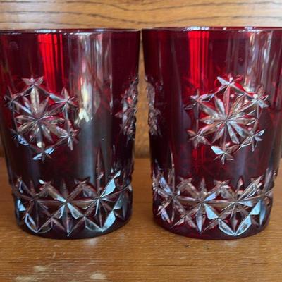 Red Waterford Tumblers 