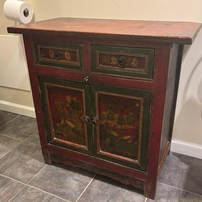 Chinese Painted Wood Cabinet