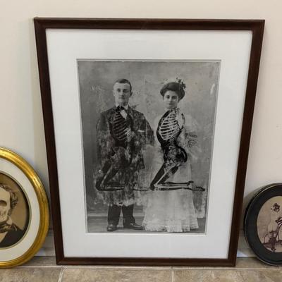 Trio of Black and White Vintage Art