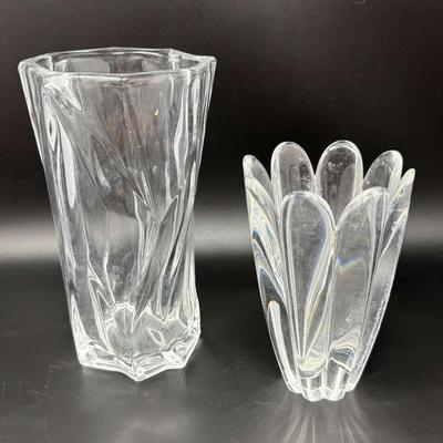 2 Sculptural Glass Vases, including Orrefors