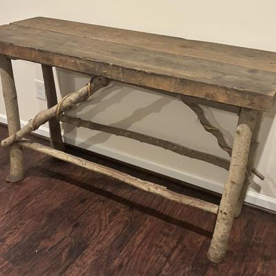 Rustic Wood Side Table with Branch Legs